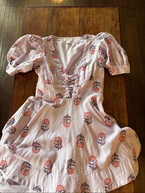 Lavender Floral Lace-Up Mini Dress hous